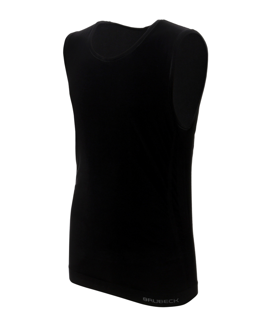 SL00068-Black-packshot brubeck heren comfort cotton singlet