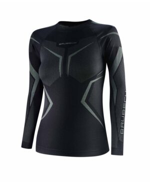 Dames Thermoshirt DRY Lange Mouw zwart/grafiet - voorkant zonder model