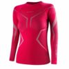 Dames Thermoshirt DRY Lange Mouw framboos/grijs - voorkant zonder model