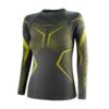 Dames Thermoshirt DRY Lange Mouw grijs/limoen - voorkant zonder model