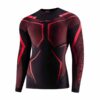 Heren Thermoshirt DRY Lange Mouw zwart/rood - voorkant zonder model
