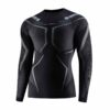Heren Thermoshirt DRY Lange Mouw zwart/grafiet - voorkant zonder model