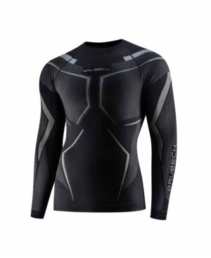 Heren Thermoshirt DRY Lange Mouw zwart/grafiet - voorkant zonder model