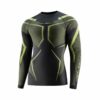 Heren Thermoshirt DRY Lange Mouw grafiet/limoen - voorkant zonder model