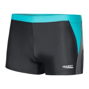 Aqua Speed dario heren zwemboxer donkergrijs turqoise