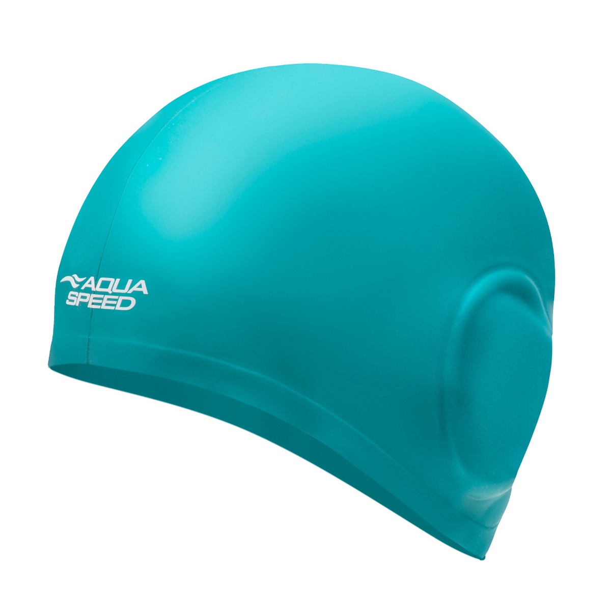 Aqua Speed Ear Cap Volume badmuts groen met oor-uitsparingen, voorkant