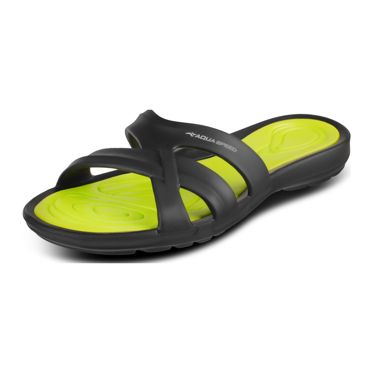 Aqua Speed panama badslippers zwart lime groen